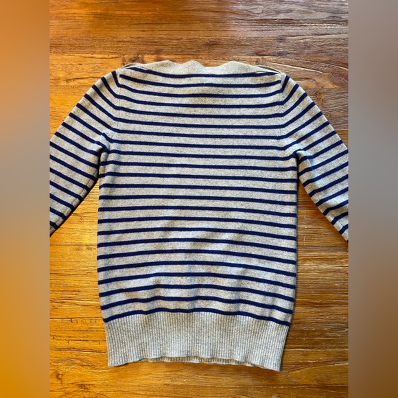 DEMYLEE boatneck, cashmere, striped sweater. Size Sm. - Picture 3 of 11